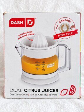 DASH Dual Citrus Juicer 20 oz 25W White Electric Juicer – As Is / Parts